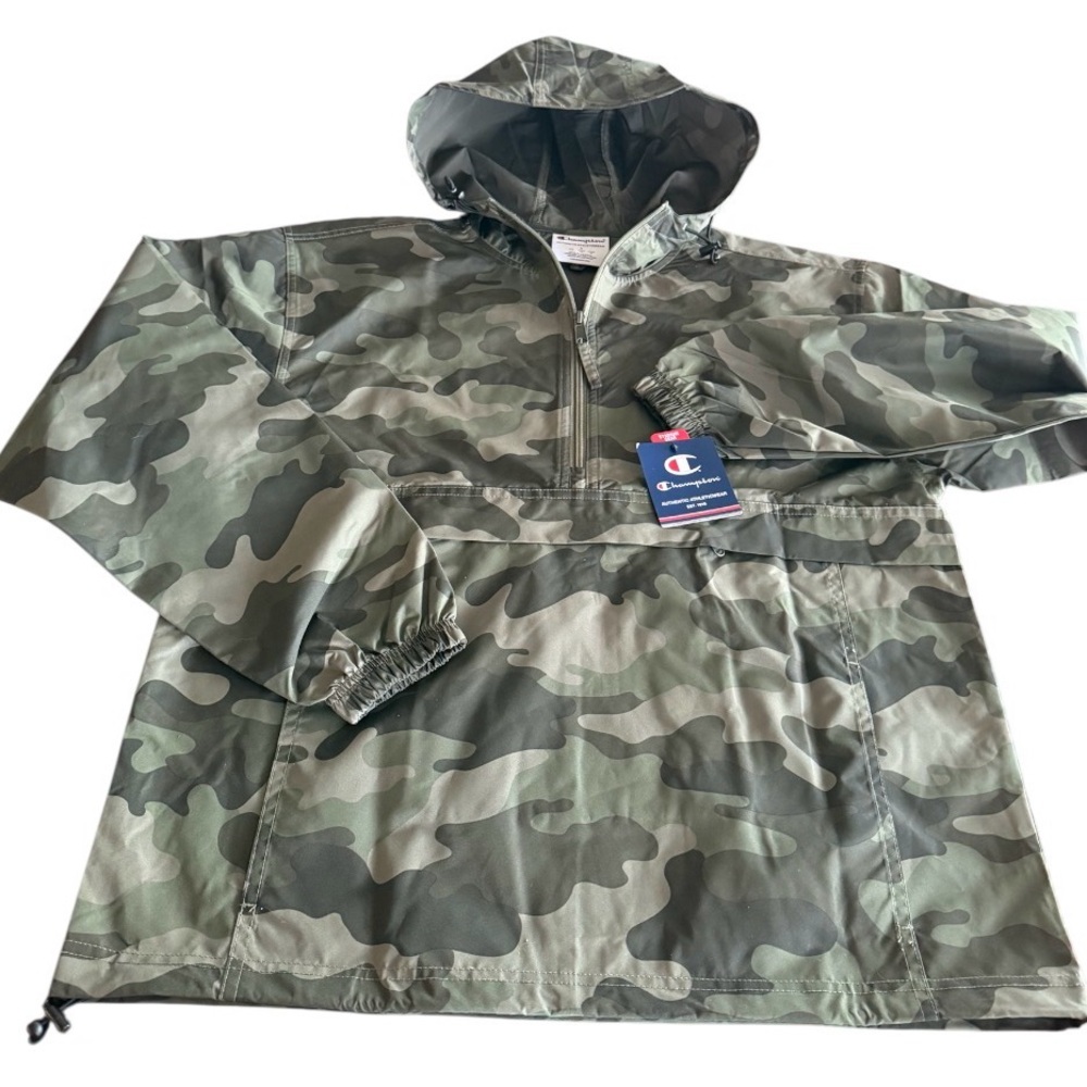 Champion Stadium Gear Windbreaker Jacket 3/4 Zip Water & Wind Resistant Men’s S
